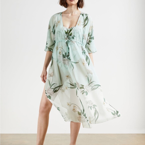 Ted Baker London Finlay Maxi Cover-Up Kimono Mint Green Coverup — Size M - Picture 2 of 12